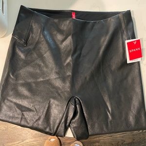 Spanx Faux Leather Front Split Legging